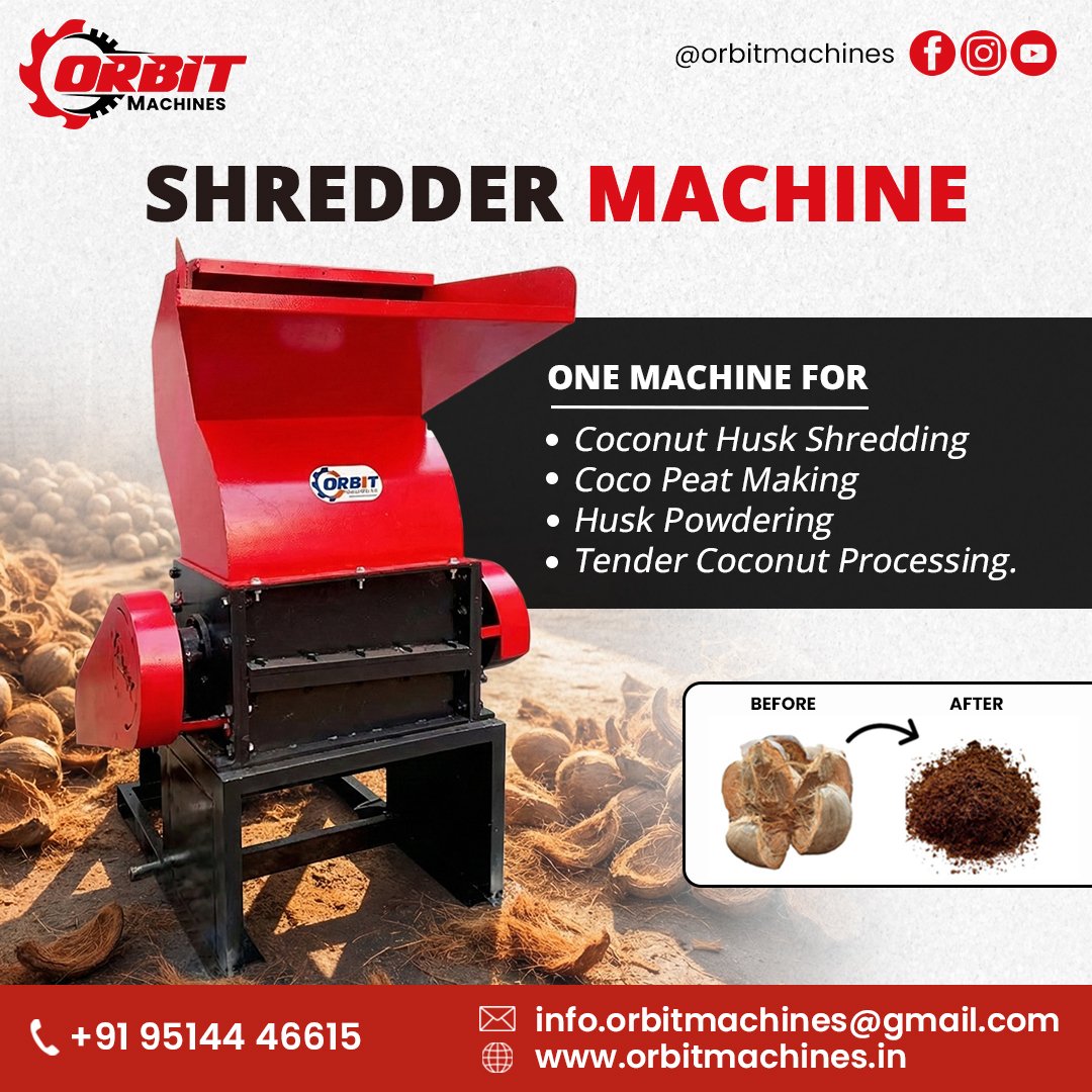 Coconut Husk Fiber Shredder Machine Manufacturers in India