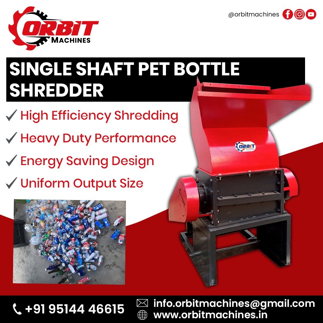 Single Shaft PET Bottle Shredder Machine Manufacturers in India